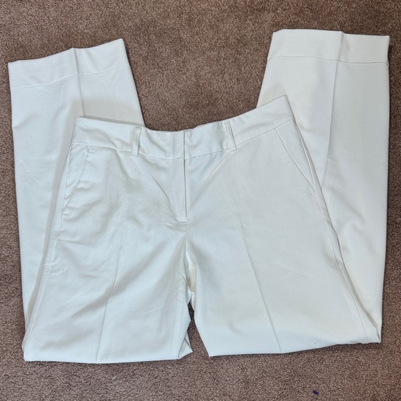 New York & Company Pants - EUC New York & Company Cream Wide Leg Dress Trousers Faux Cuffs Belt Loops